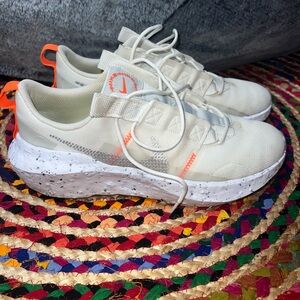 Women's Off White and Orange Athletic Shoes